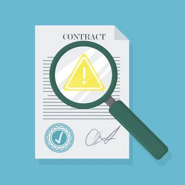 Contract in flat style, business concept, vector Illustrazione stock