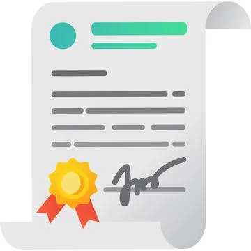 Contract form icon vector paper document on white Stock Illustration