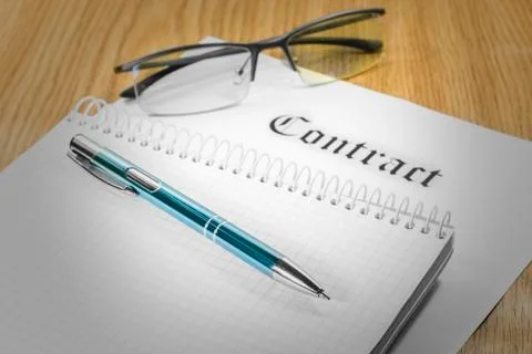 Contract glasses pen Stock Photos