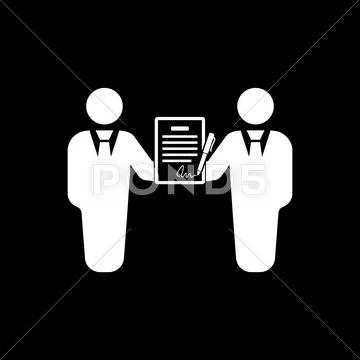The contract icon. Agreement and signature, pact, partnership, negotiation Stock Illustration