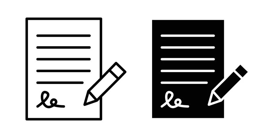 Contract icon bundle for website design projects Stock Illustration