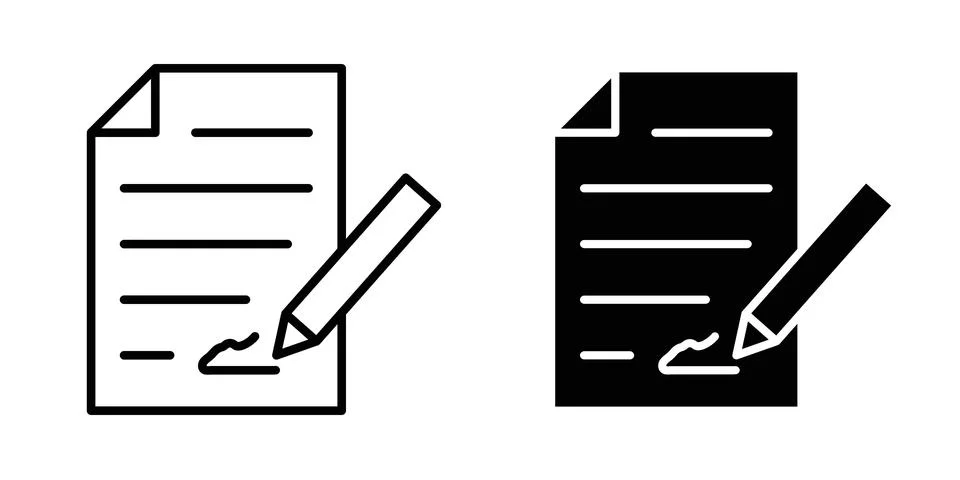 Contract icon for design projects and web UI Stock Illustration