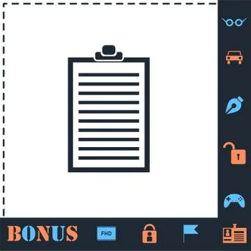 Contract icon flat Stock Illustration