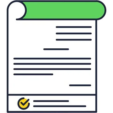 Contract icon flat vector paper document symbol Stock Illustration