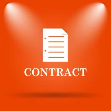 Contract icon. Internet button on orange background.. Stock Illustration