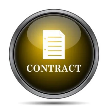 Contract icon. Internet button on white background.. Stock Illustration