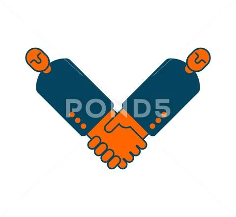 Contract icon. Negotiation of concept. Boss icon and handshake. Business symb Stock Illustration