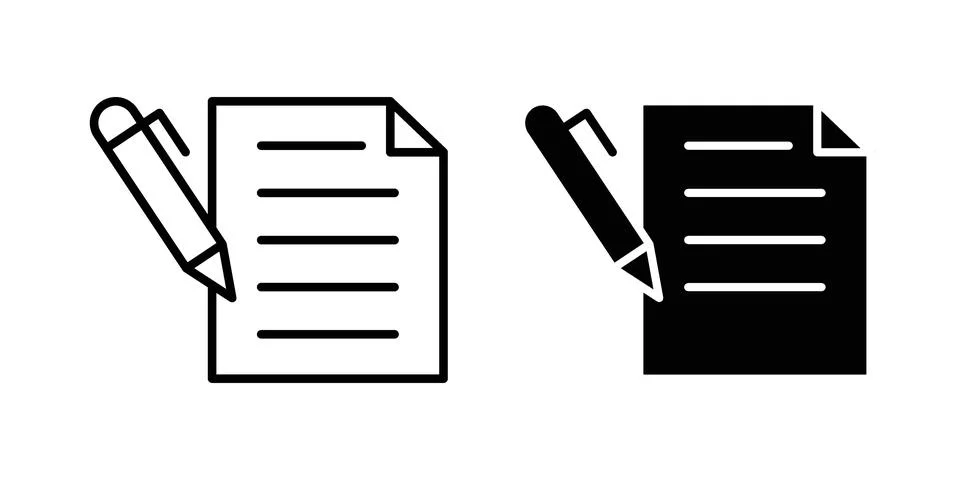 Contract icon set modern line and solid style collection. Stock Illustration