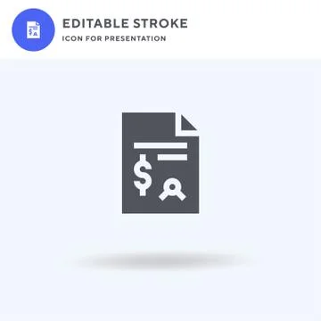 Contract icon vector, filled flat sign, solid pictogram isolated on white, lo Illustrazione stock