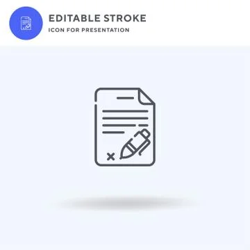 Contract icon vector, filled flat sign, solid pictogram isolated on white, lo Illustrazione stock