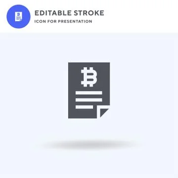 Contract icon vector, filled flat sign, solid pictogram isolated on white, logo Illustrazione stock