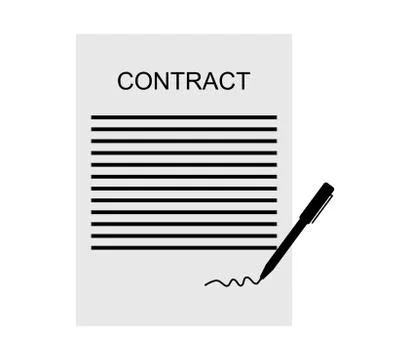 Contract icon on white background Stock Illustration