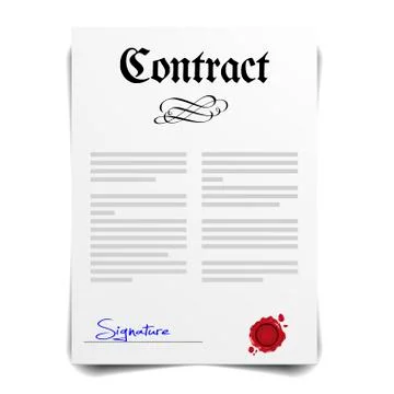 Contract Letter Stock Illustration