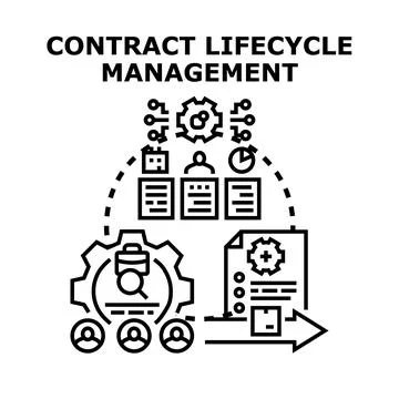 Contract lifecycle management concept vector illustration Stockillustratie