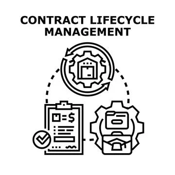 Contract lifecycle management operations planning and execution Stock Illustration