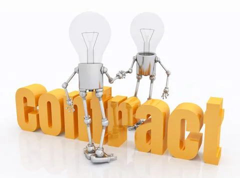 Contract - Light bulb figures Stock Illustration