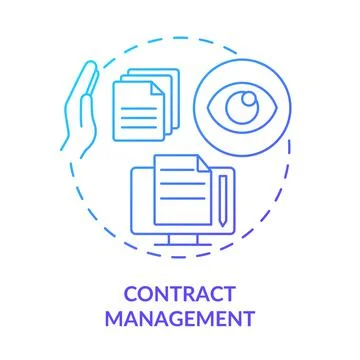Contract management blue gradient concept icon Stockillustratie