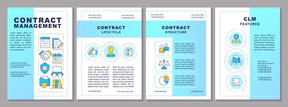 Contract management brochure layout Illustrazione stock