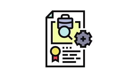 Contract management business process color icon animation Stock Footage 326110610