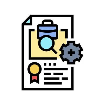 Contract management business process color icon vector illustration Illustrazione stock