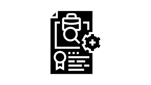 Contract management business process glyph icon animation Video stock 326147753