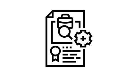 Contract management business process line icon animation Video stock 326127632
