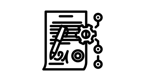 Contract management business process line icon animation Stock Footage 326755883