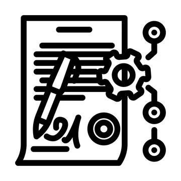 Contract management business process line icon vector illustration Illustration