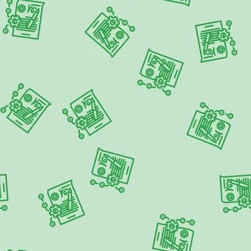 Contract management business process line vector seamless pattern Stock Illustration