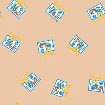 Contract management business process vector seamless pattern 스톡 일러스트
