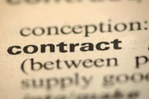 Contract meaning in dictionary Stock Photos