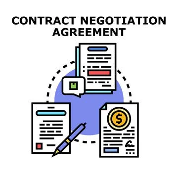 Contract negotiation and agreement process vector concept イラスト素材