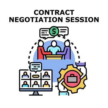 Contract negotiation session discussing business deal terms 스톡 일러스트