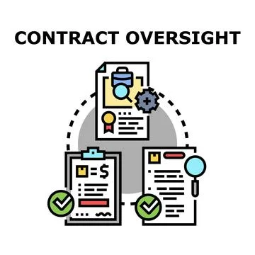 Contract oversight process ensuring business agreement management 스톡 일러스트