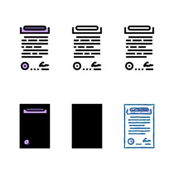Contract paper document color icon vector concepts Stock Illustration