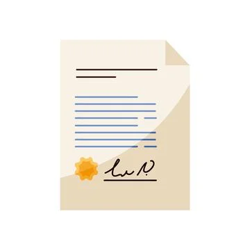 Contract paper document Stock Illustration
