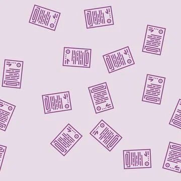 Contract paper document line seamless pattern Stock Illustration