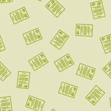 Contract paper document line vector seamless pattern Stock Illustration