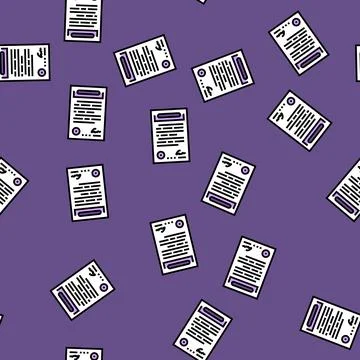 Contract paper document vector seamless pattern Stock Illustration