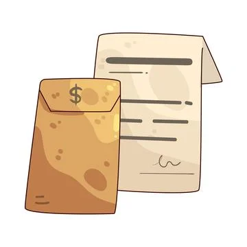 Contract pay illustration Stock Illustration