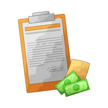 Contract pay illustration Stock Illustration