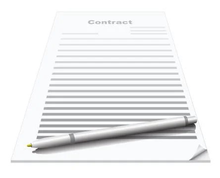 Contract with pen on it concept image. Stock Illustration