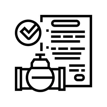 Contract pipeline construction service line icon vector illustration Stock Illustration