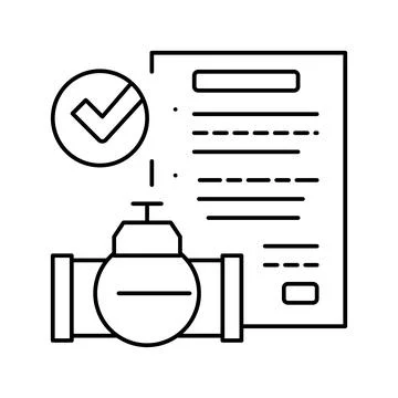 Contract pipeline construction service line icon vector illustration Stock Illustration