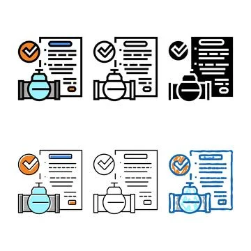 Contract pipeline construction stylized service color icon vector Stock Illustration