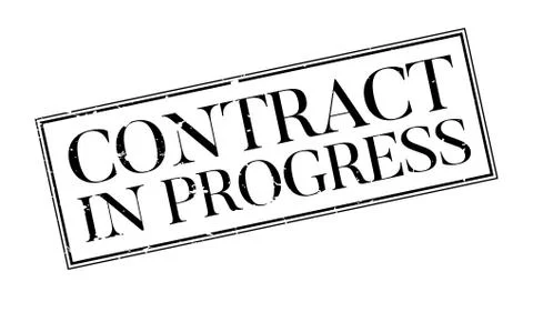 Contract In Progress rubber stamp Ilustración de archivo