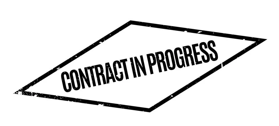 Contract In Progress rubber stamp Ilustración de archivo