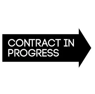 CONTRACT IN PROGRESS stamp on white background Stock Illustration