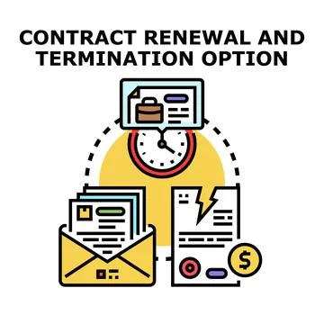 Contract renewal and termination options concept illustration Stock Illustration
