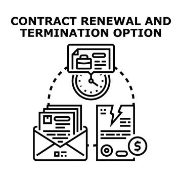 Contract renewal and termination options concept illustration Stock Illustration